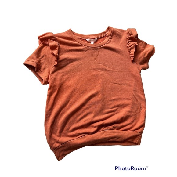 LC Lauren Conrad Sweaters - LC Lauren Conrad Medium Womens orange Cream Short Sleeve Sweater Sweatshirt Top